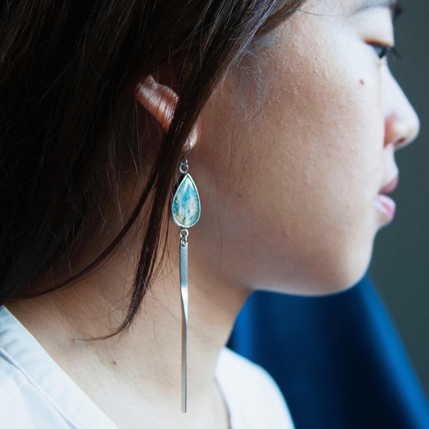 Elegant coral sea silver dangle earrings