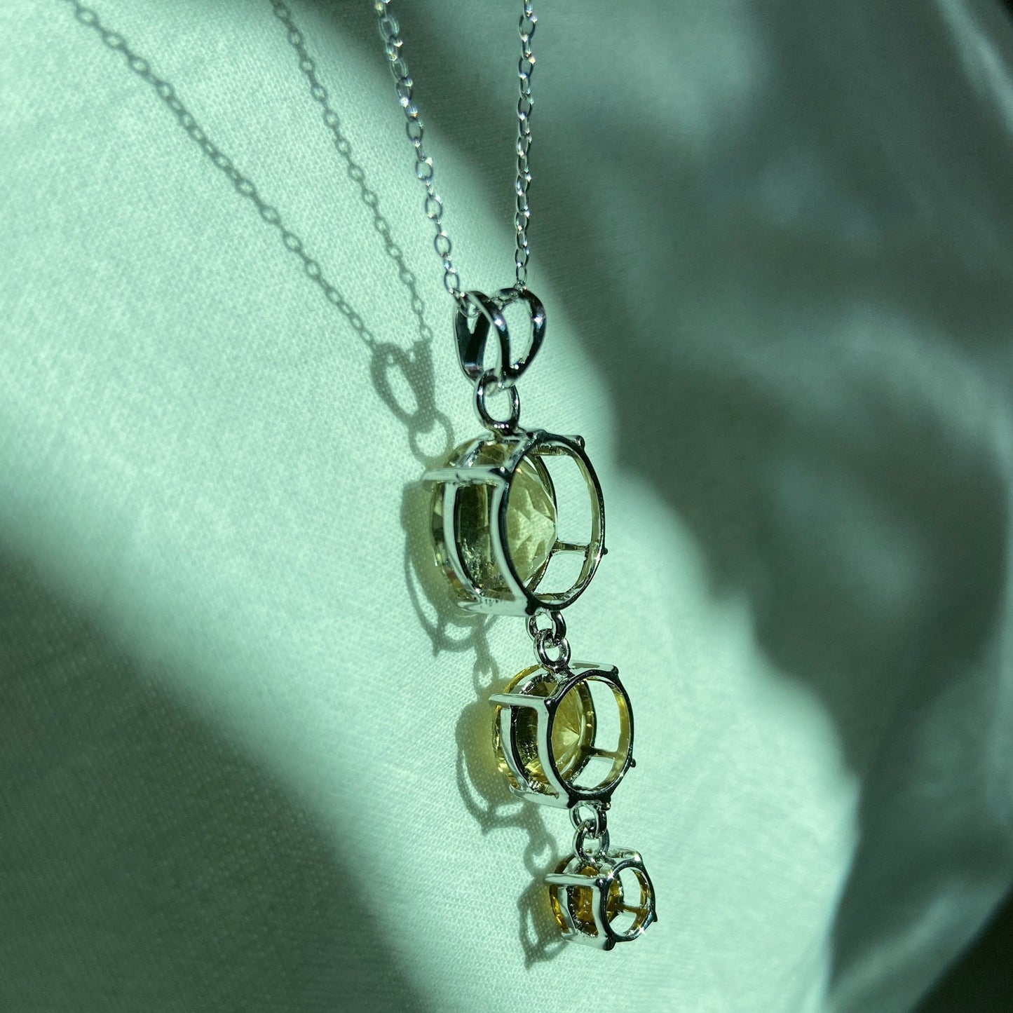 Citrine and Scapolite silver pendant