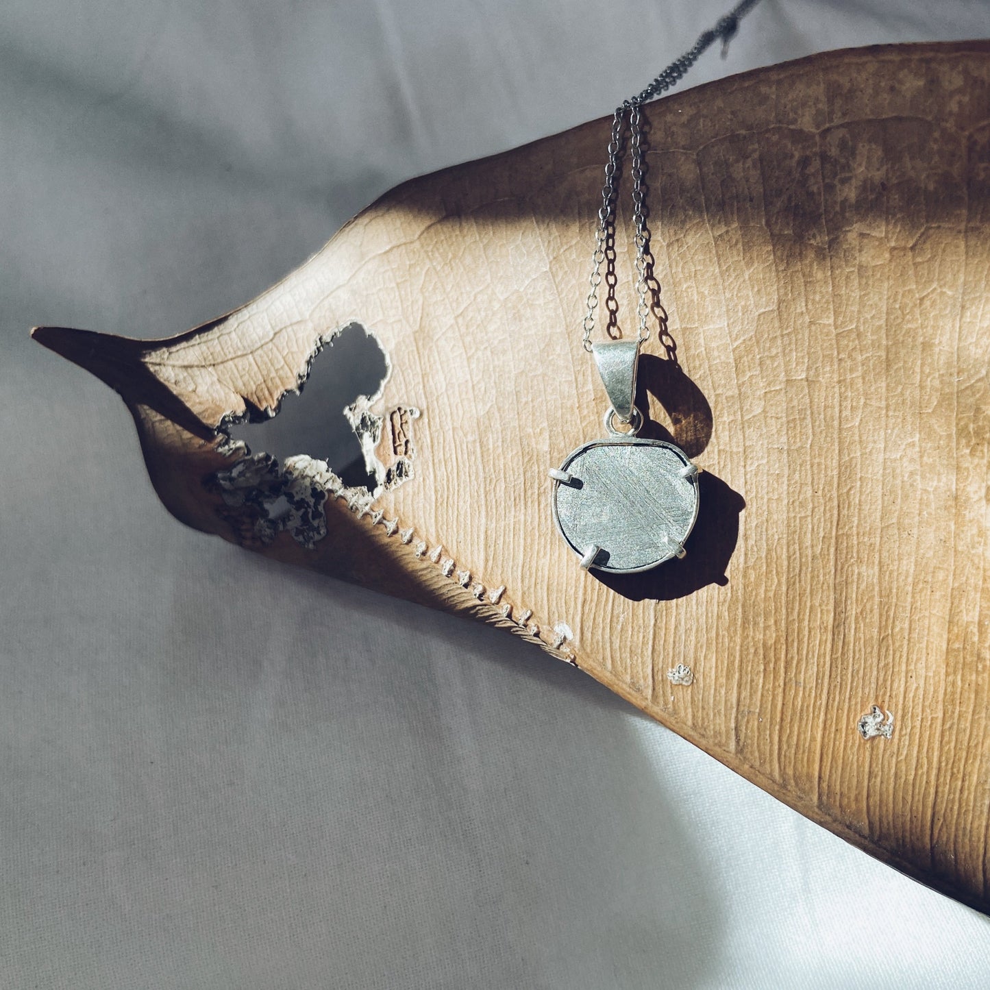 Vela | Petite Namibian meteorite silver pendant