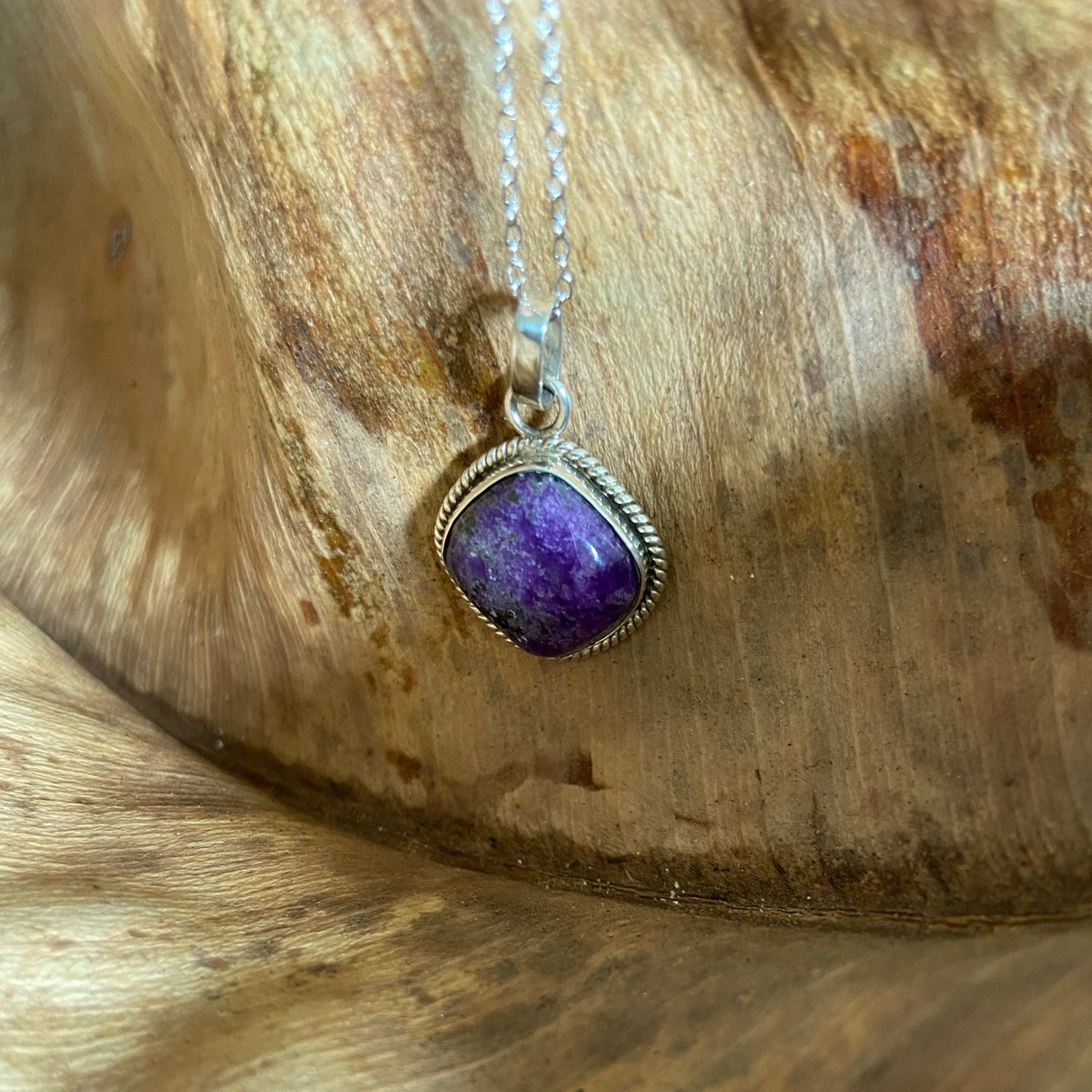 Sugilite silver necklace