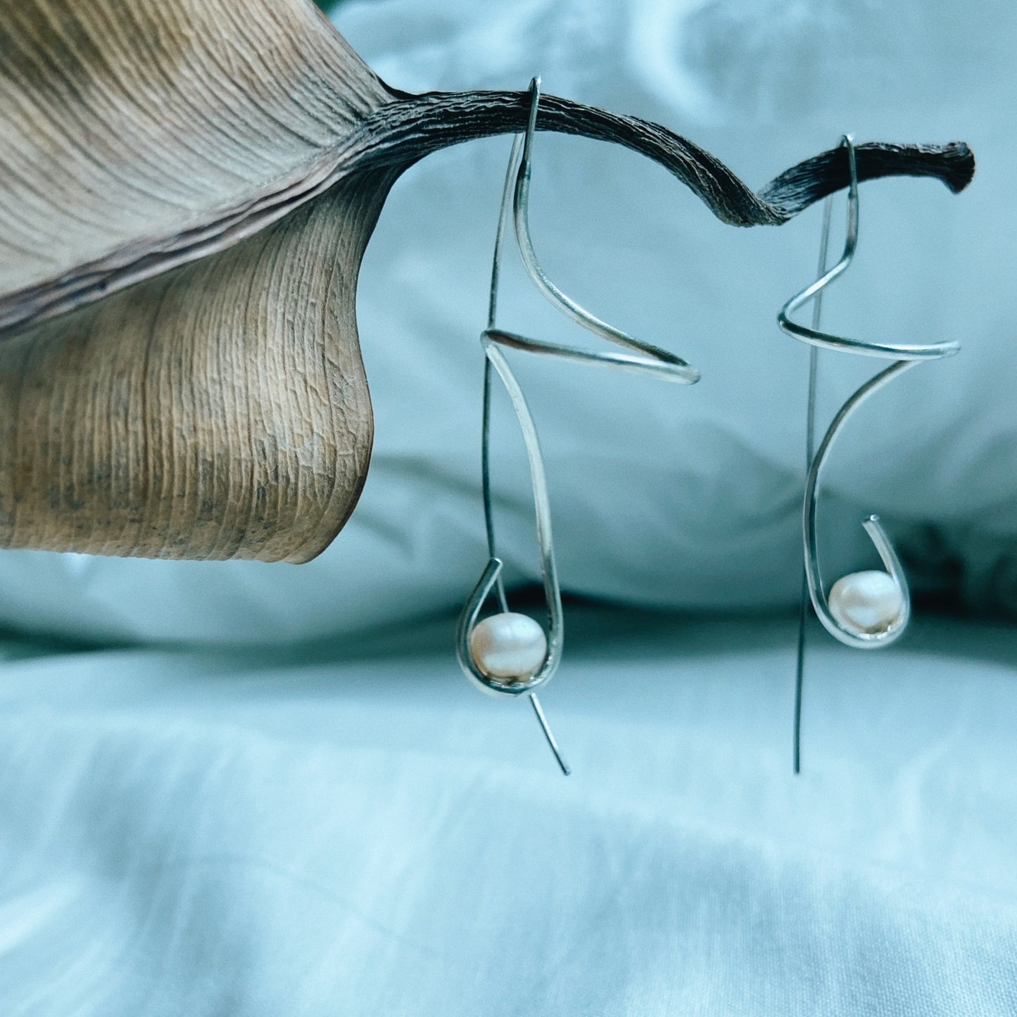 Silver Pearl Earrings