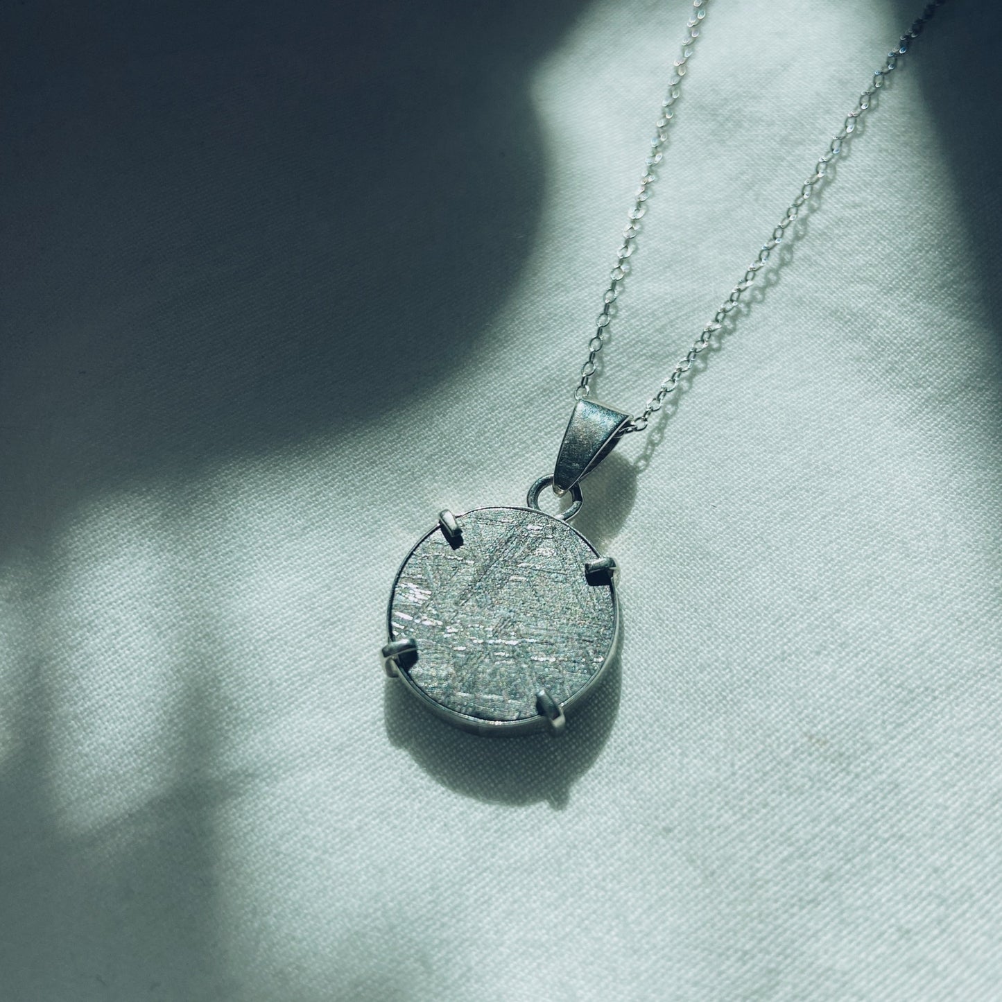 Hydrus | interchangeable Namibian meteorite silver pendant