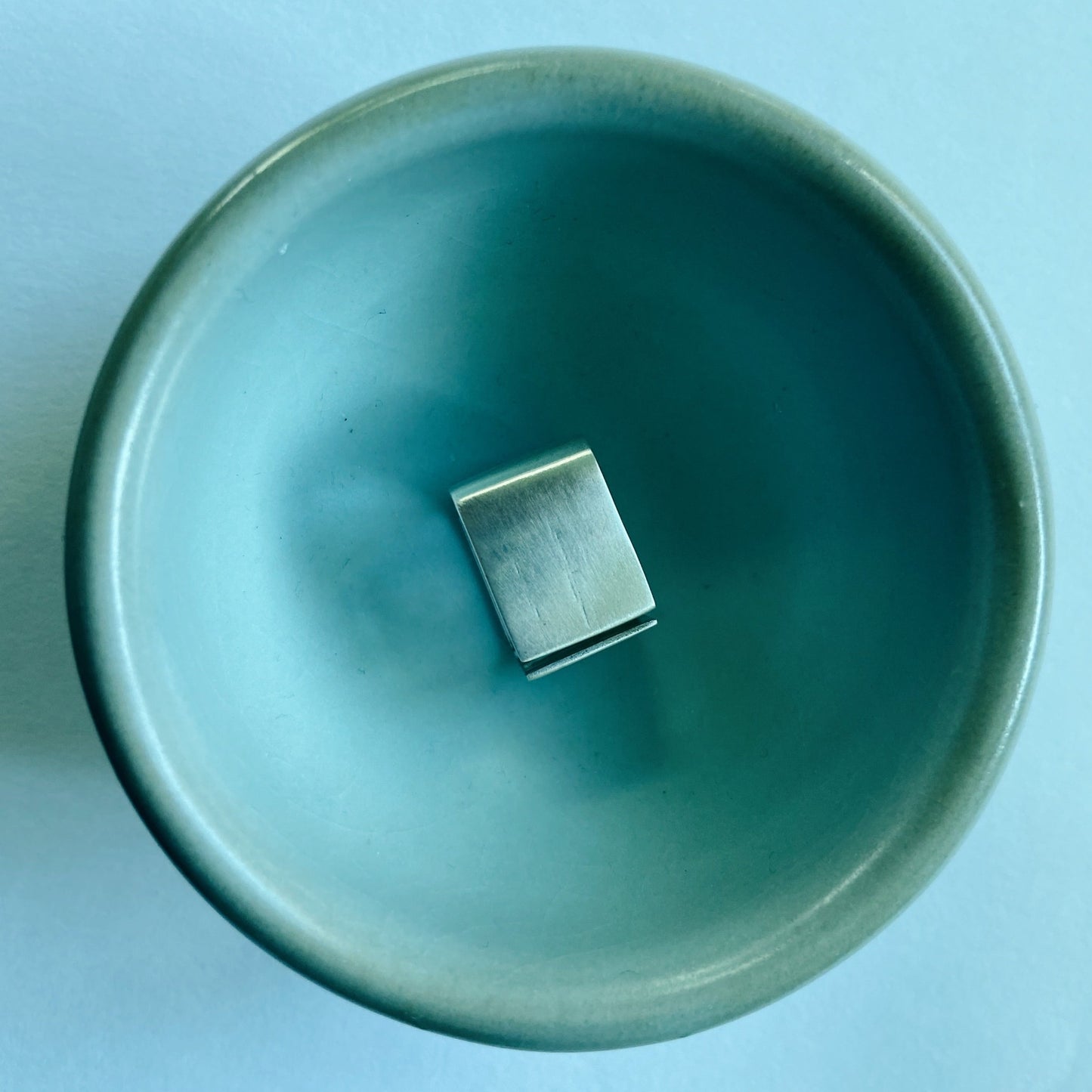 Open, silver, handmade, square ring