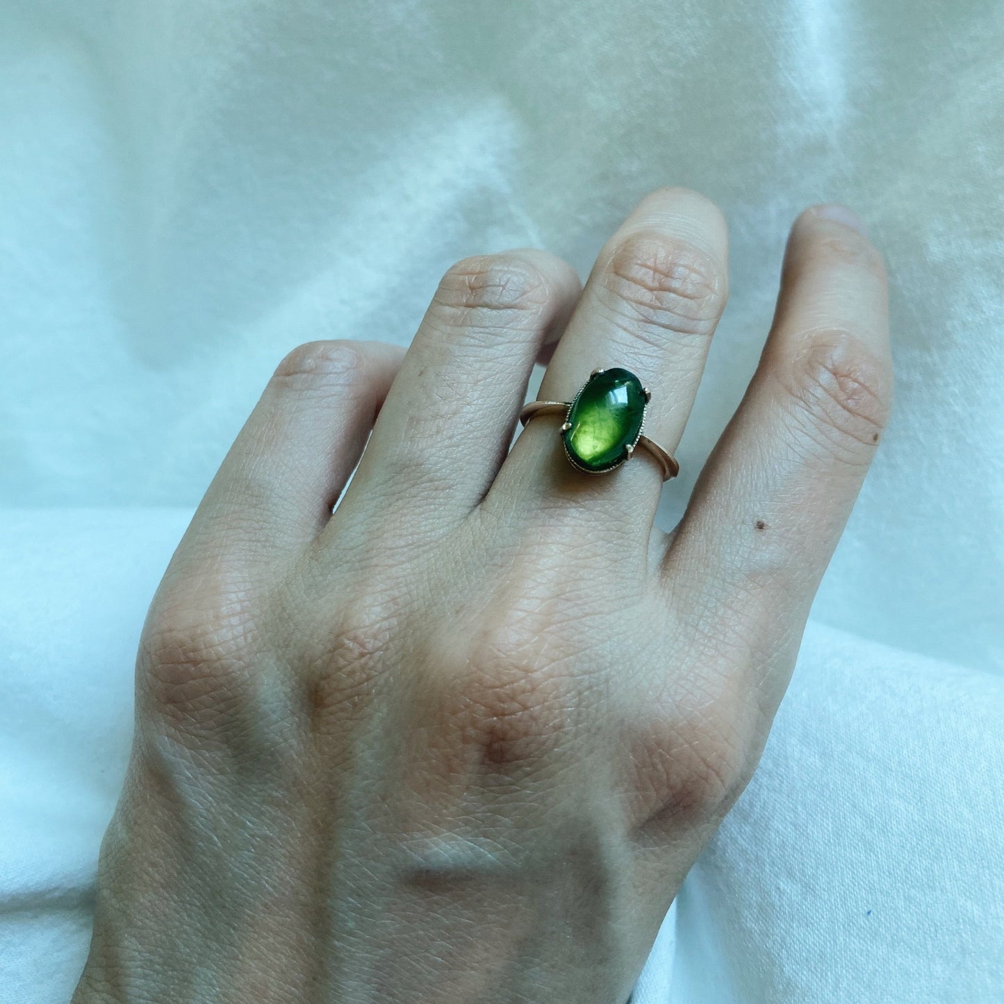 Fern | green tourmaline, 14k gold ring