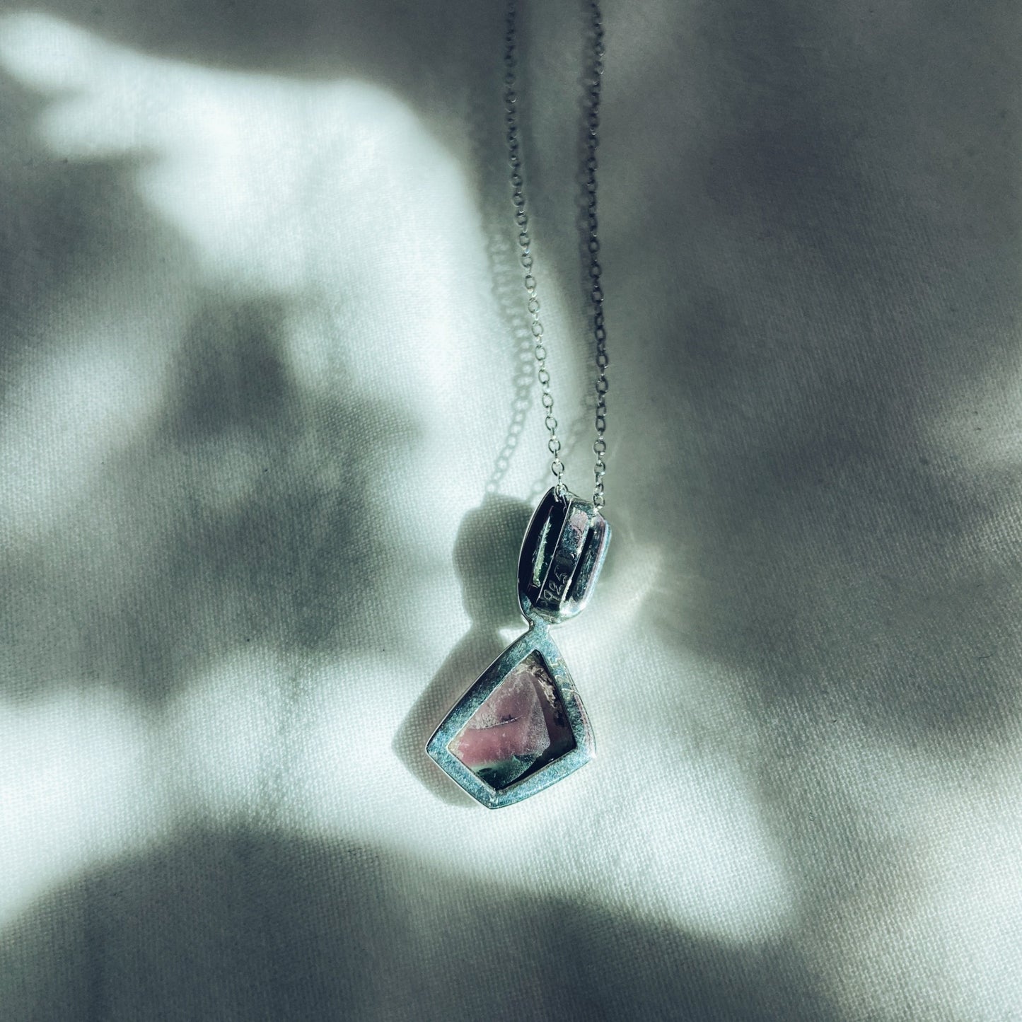 Esmeralda | Watermelon & green tourmaline silver pendant