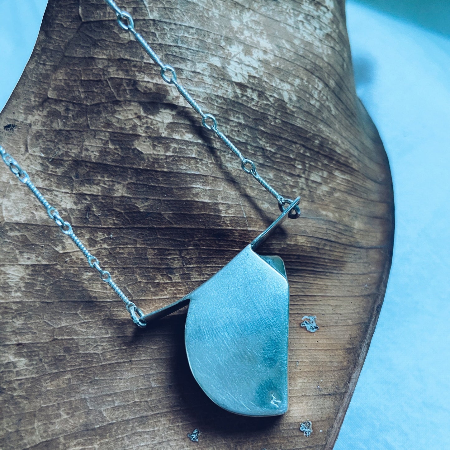 Watermelon tourmaline silver necklace