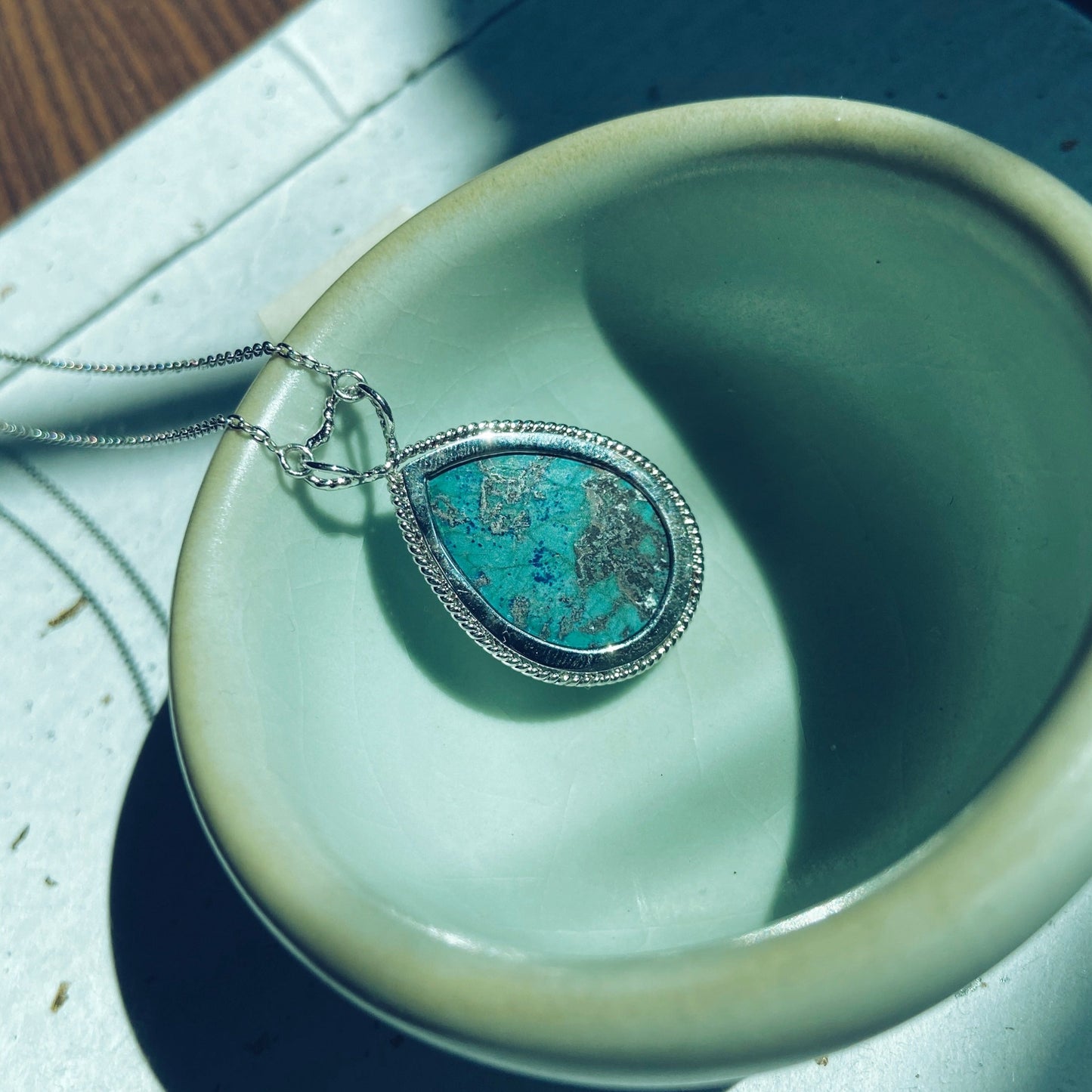 Rhea | Amazonite handcrafted silver necklace