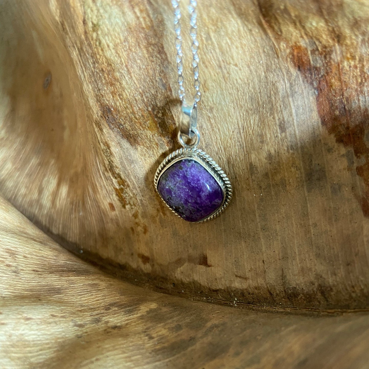 Sugilite silver necklace