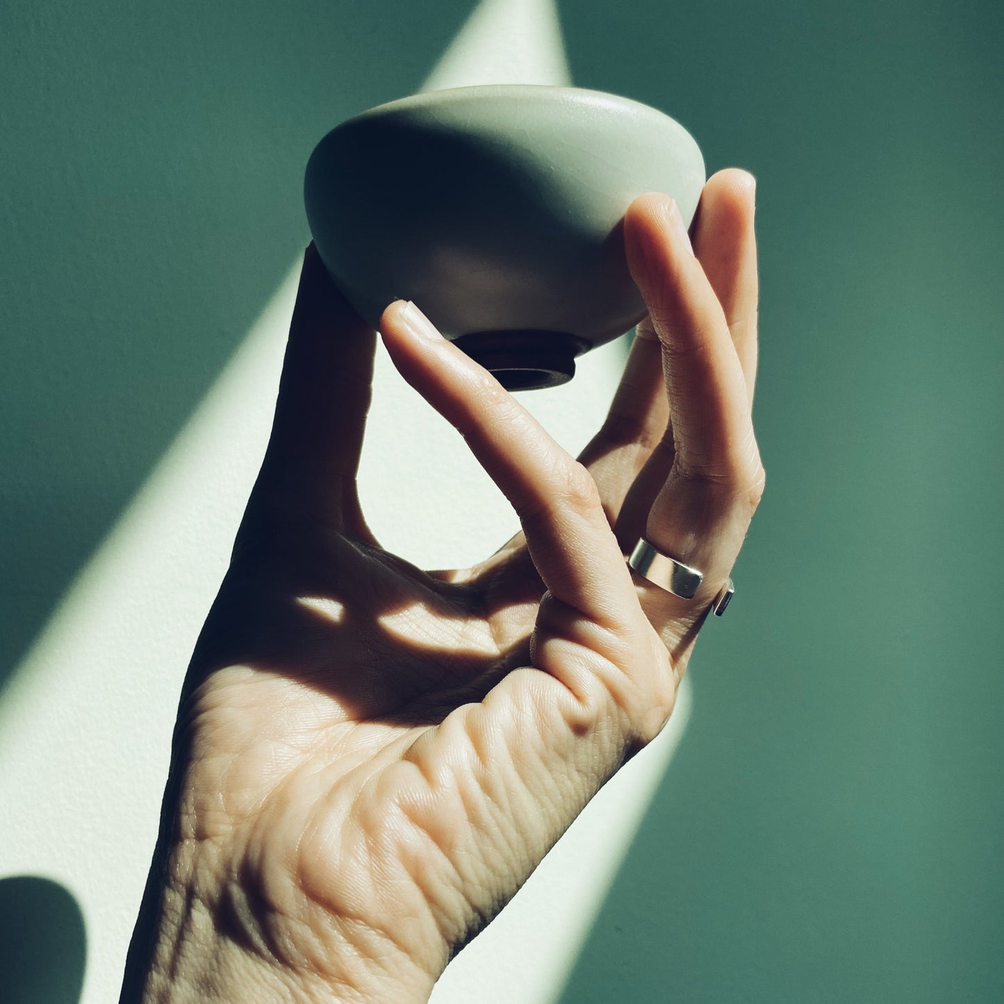 Open bar handcrafted silver ring