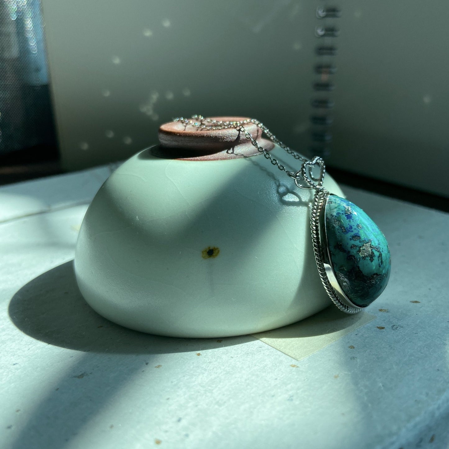 Rhea | Amazonite handcrafted silver necklace