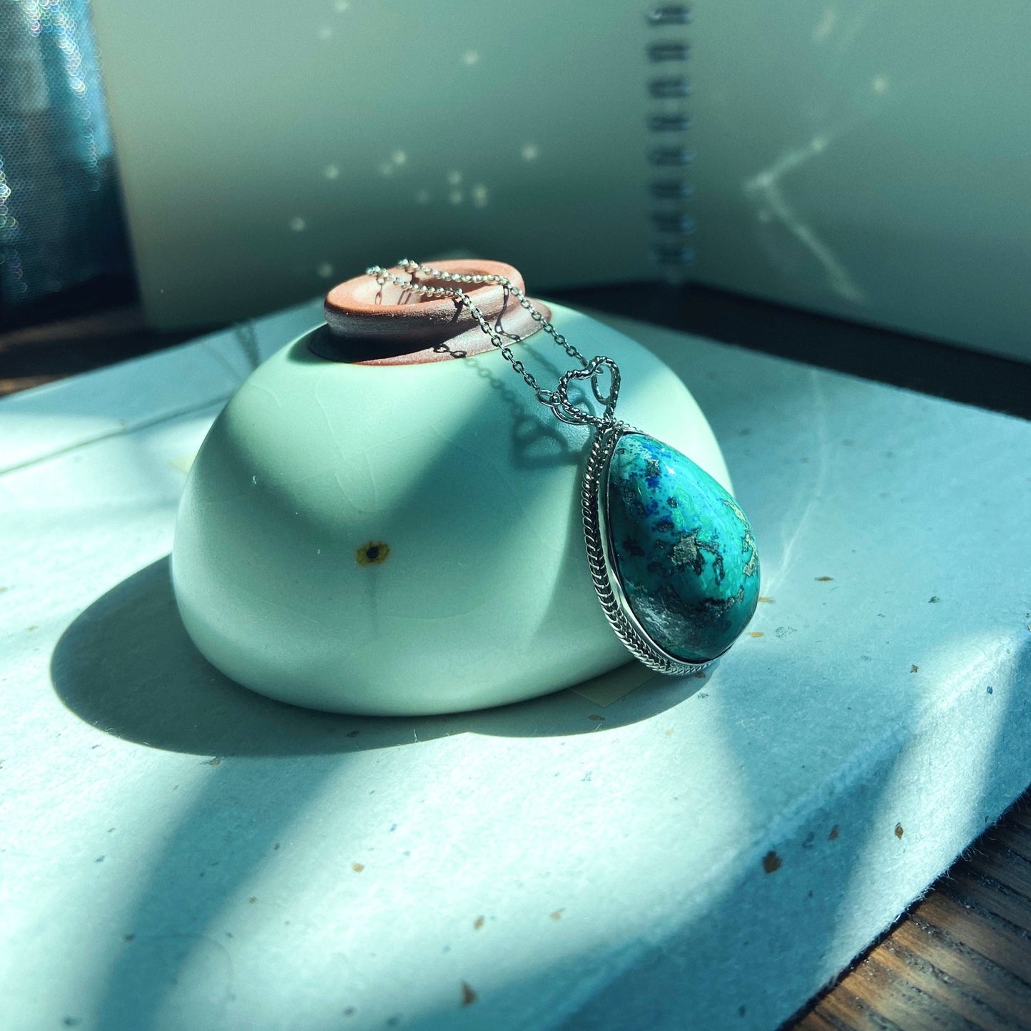 Rhea | Amazonite handcrafted silver necklace