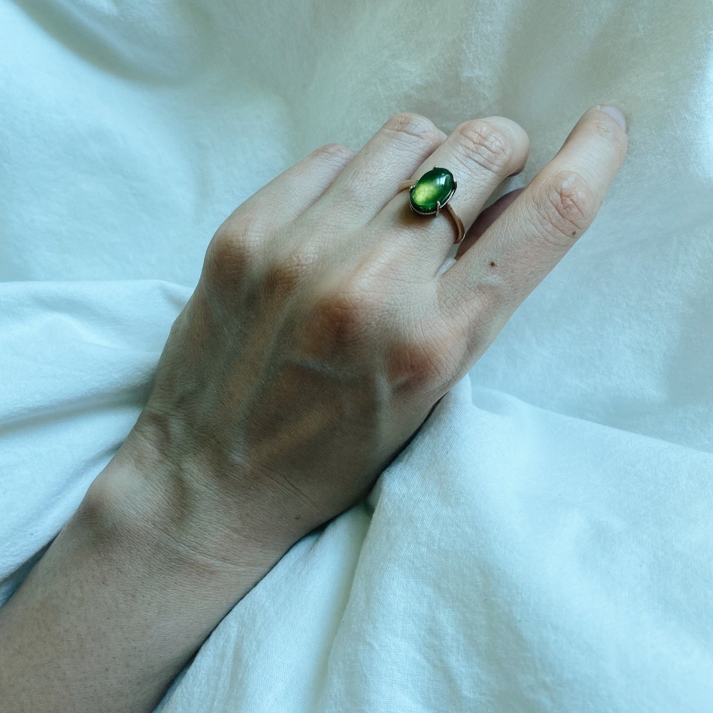 Fern | green tourmaline, 14k gold ring