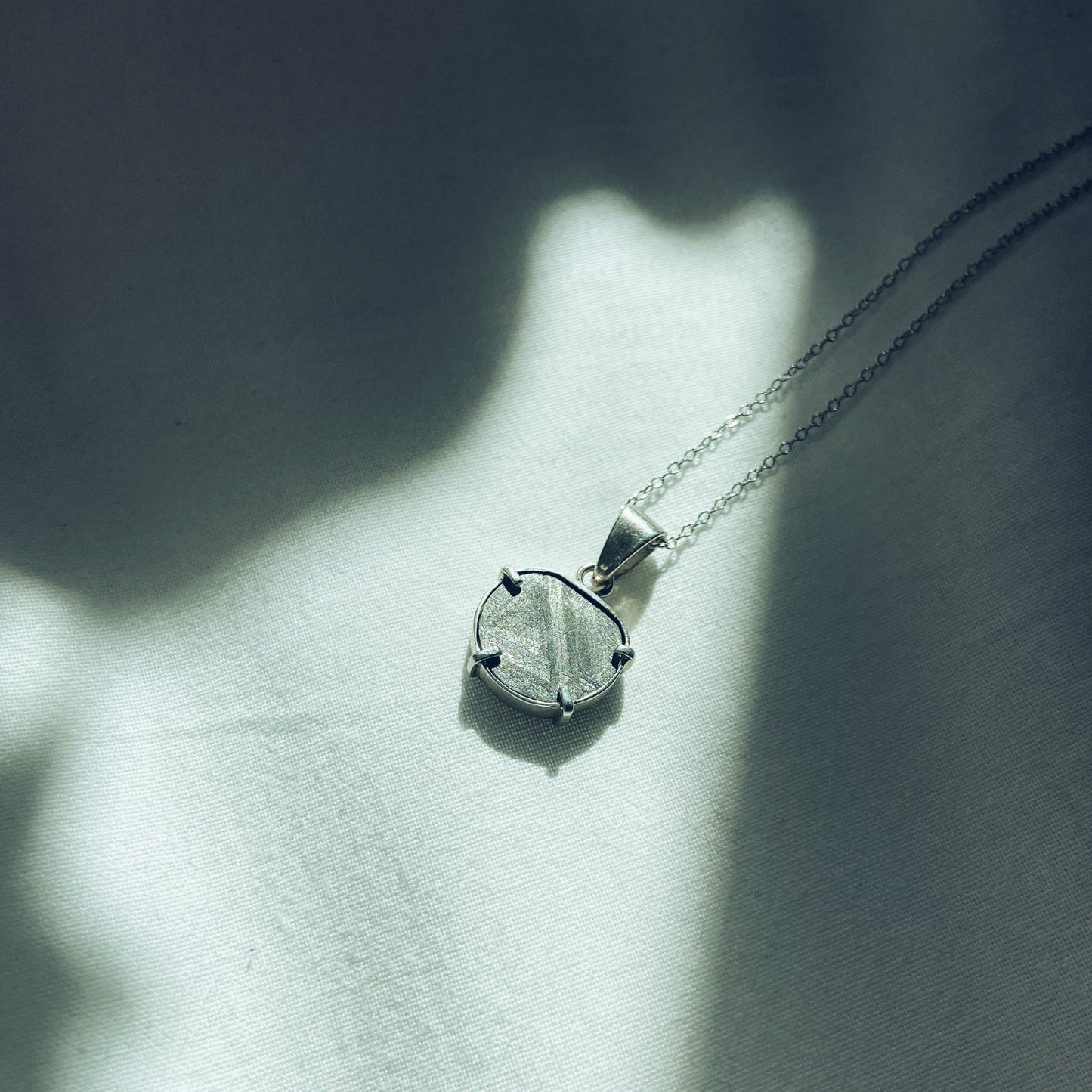 Vela | Petite Namibian meteorite silver pendant