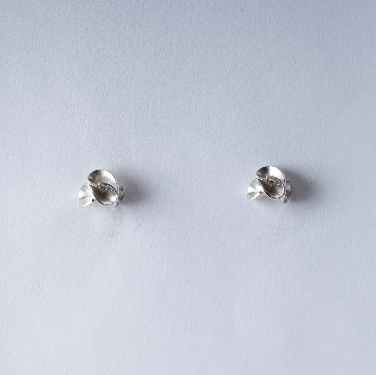 Handmade Sterling Silver Floral Stud Earrings - Minimalist Botanical Jewelry