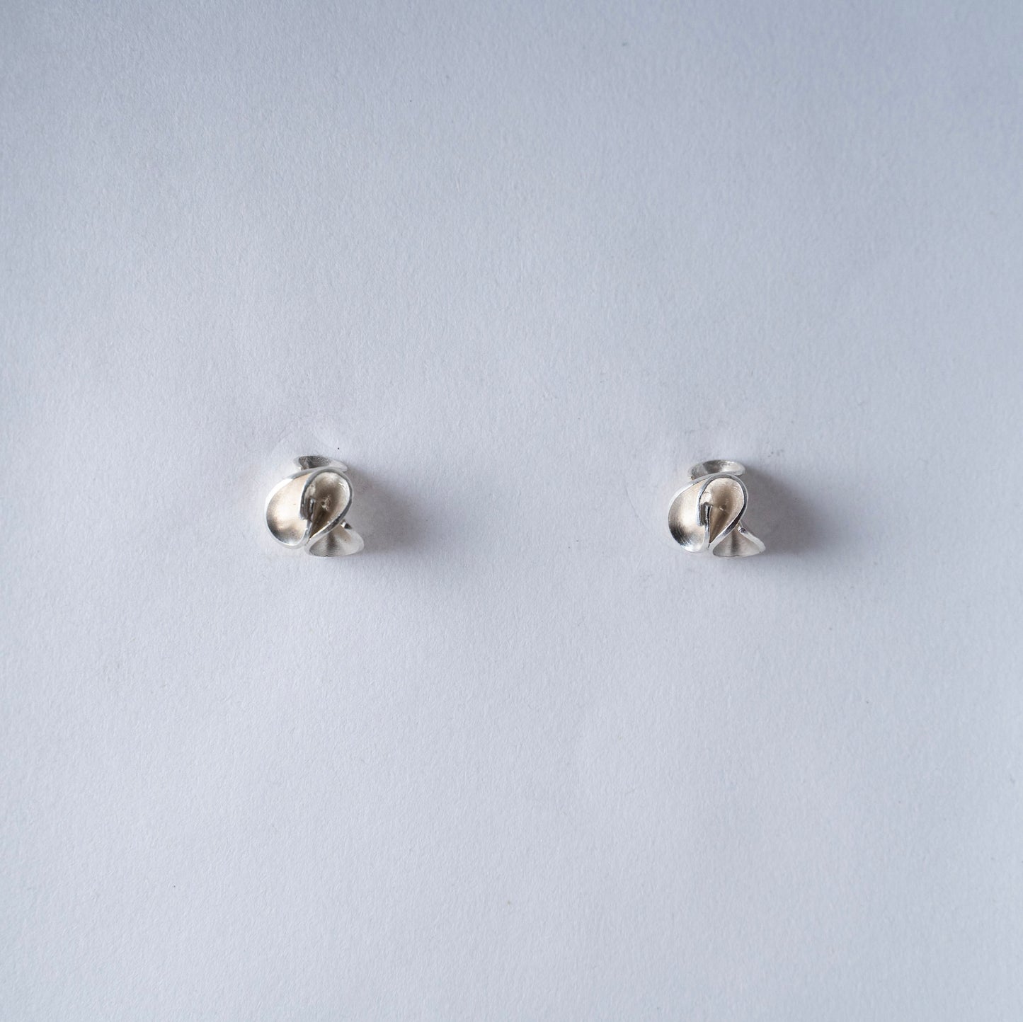 Handmade Sterling Silver Floral Stud Earrings - Minimalist Botanical Jewelry