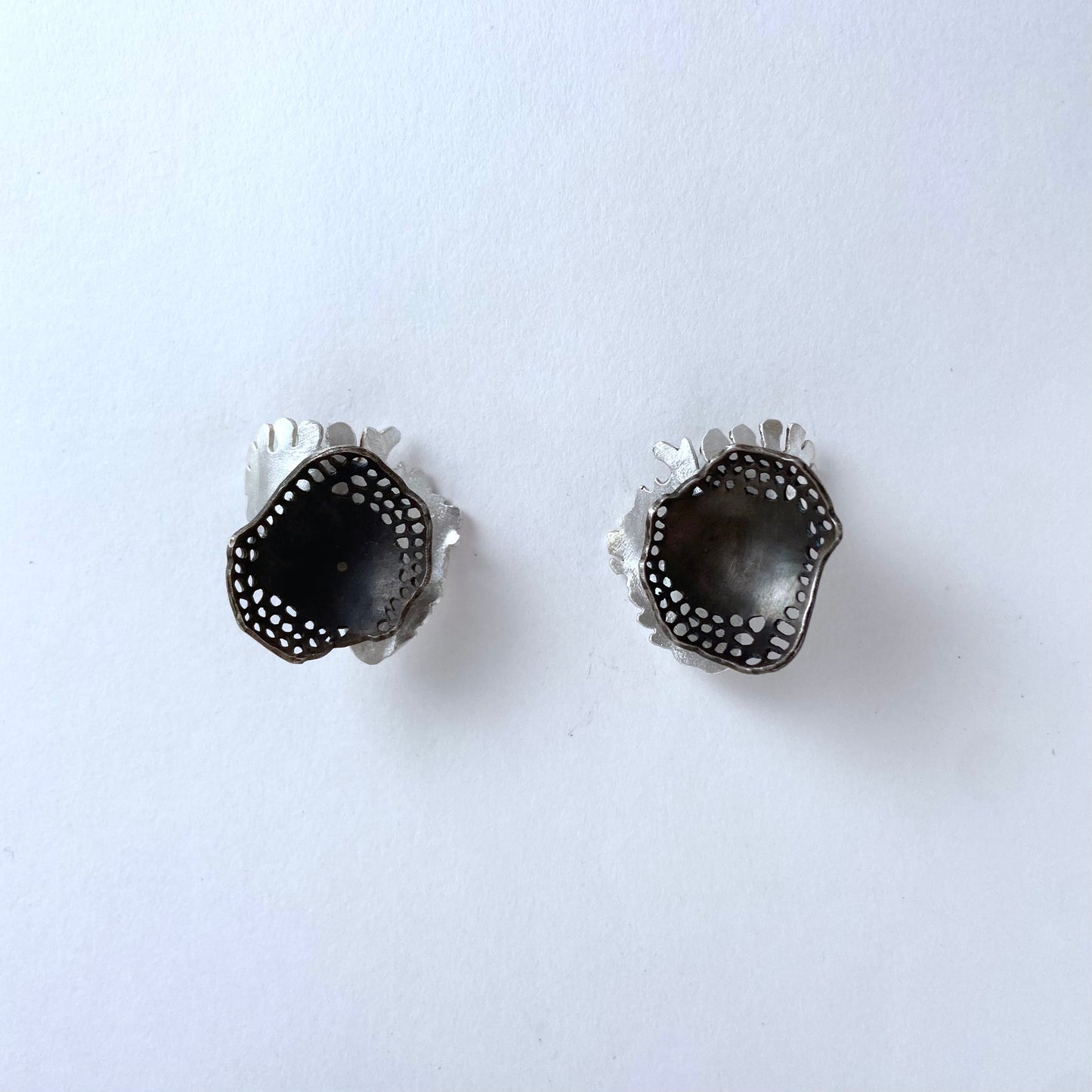An ode to Faviidae - brass and silver handcrafted earrings
