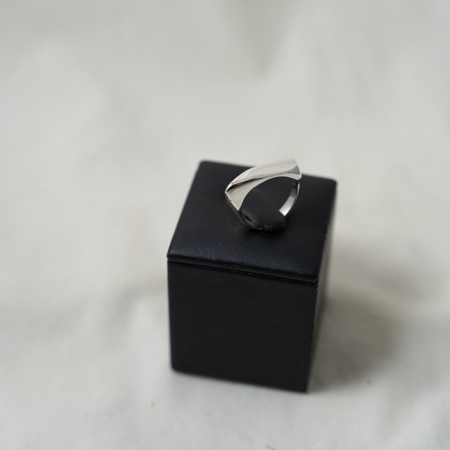 Contemporary silver signet ring