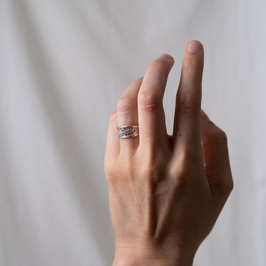 Small filigree silver ring