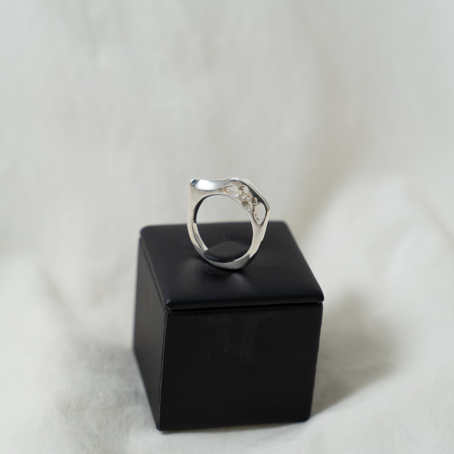 The holey silver signet ring
