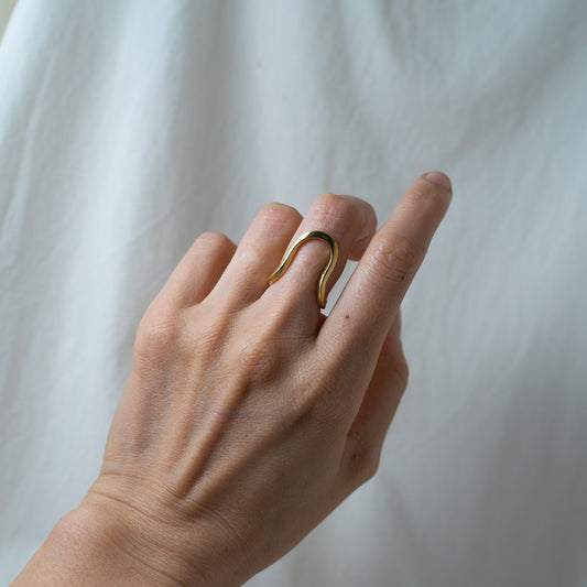 Gold curve movement ring (multifunctional)